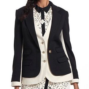 Anthropologie black and cream Cartonnier blazer
